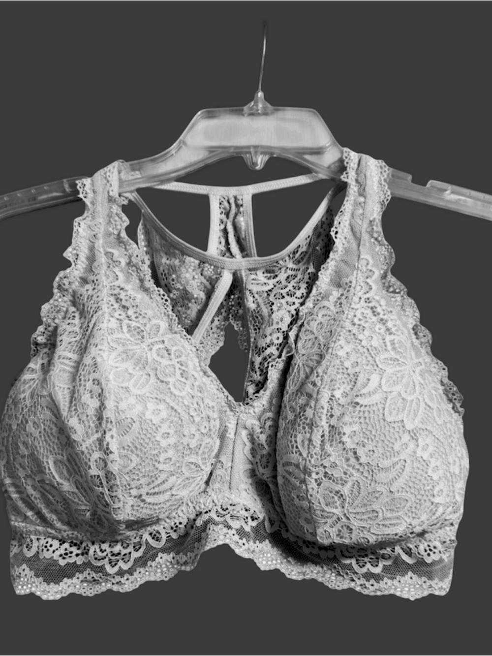 Maurices Off White Lace Bralette, Criss Cross Back, Size Large